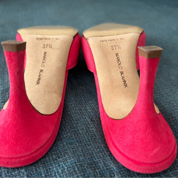 Manolo Blahnik Hot Pink Maysale 70mm Mule - Picture 14 of 14